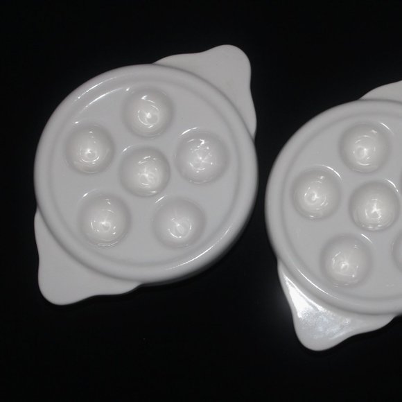 Pair of White Snail Plates | Vintage Escargot Plates - Picture 6 of 9